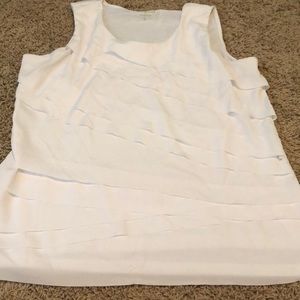 Cotton tank top with chiffon layers